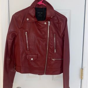 Winde red/maroon leather jacket